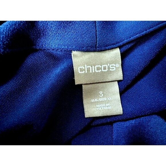 Chico's Royal Blue Drape Front Sleeveless Pullover Tank Top Sz 3 L/XL - Picture 5 of 5